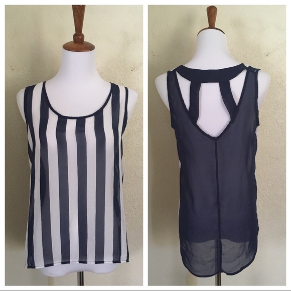 Love Culture Tops - Love Culture Navy Blue & White Striped Top.